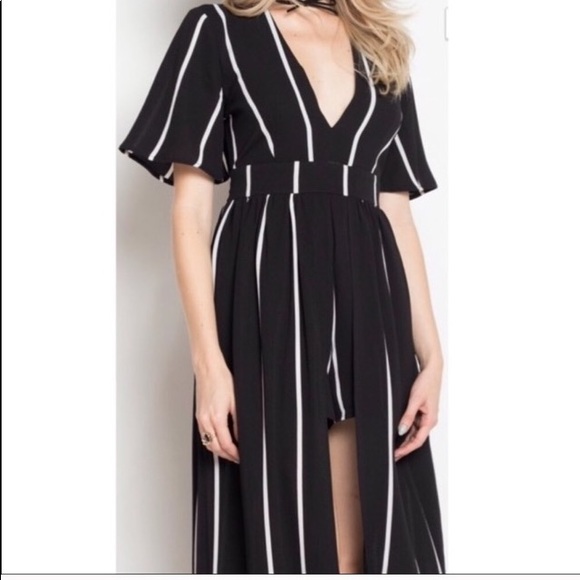 LAST ONE! SIZE S Striped Romper Dress - Picture 3 of 3